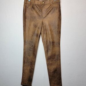 Chico's The Ultimate Faux Suede Brown Textured‎ Pants